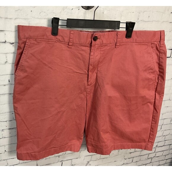 Tommy Hilfiger Men Khaki Red Chino Shorts Size 42 Pocket Stretch Comfort N1 - Picture 3 of 12